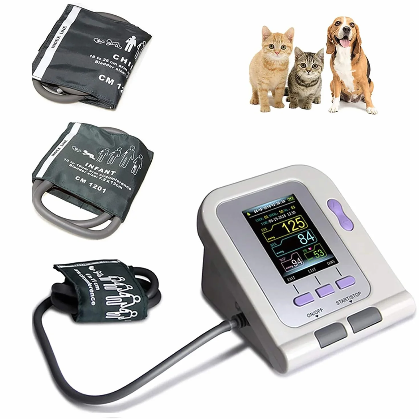 Monitor della Pressione SanguignaVeterinario Digitale,Monitor Veterinario for la Pressione Sanguigna，Attrezzatura veterinaria da Tavolo per la Cura degli Animali di