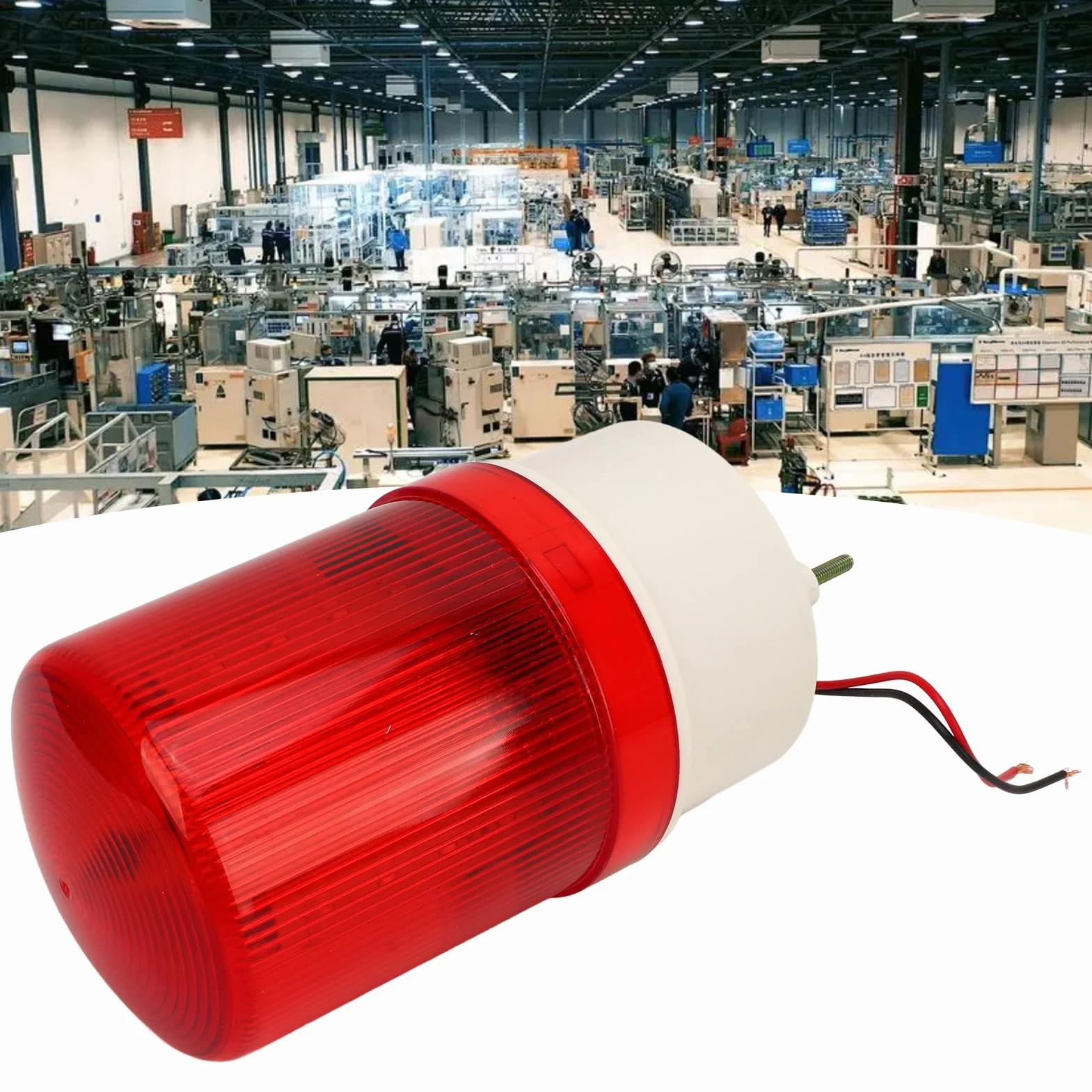 Luce Rotante 24 V,Luce di Segnalazione Lampeggiante a LED Rotante Industriale 10 W, per Allarme di Emergenza Rosso