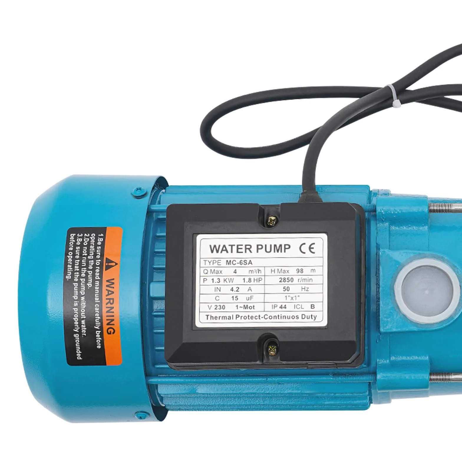 Pompa rotativa da 1300 W, pompa rotativa in acciaio inossidabile 1,8 HP 220 V per uso domestico e giardino con interruttore a pressione, pompa a getto per fattorie, stagni, giardini, irrigazione