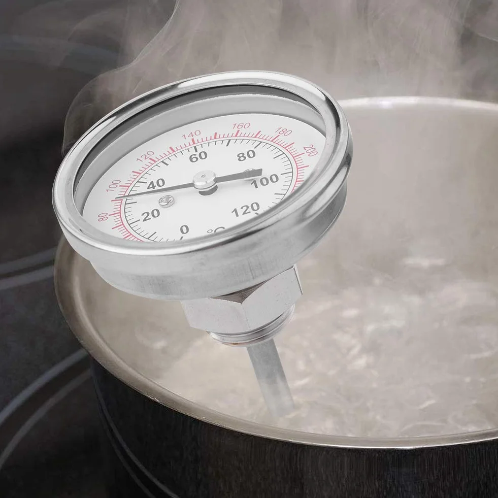 Vbestlife acqua calda tubo termometro 0-120 C 63 mm Temperatura di alluminio impermeabile quadrante orizzontale per la lettura della temperatura del serbatoio acqua calda tubo, tubo d' aria