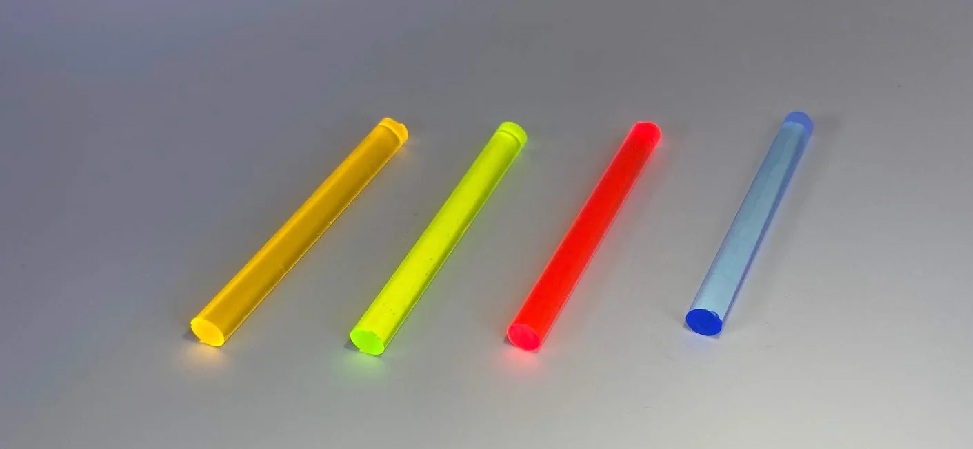PLAST ZONE Barra tonda fluorescente in plexiglass 1 metro diametro 5 mm Verde Fluo