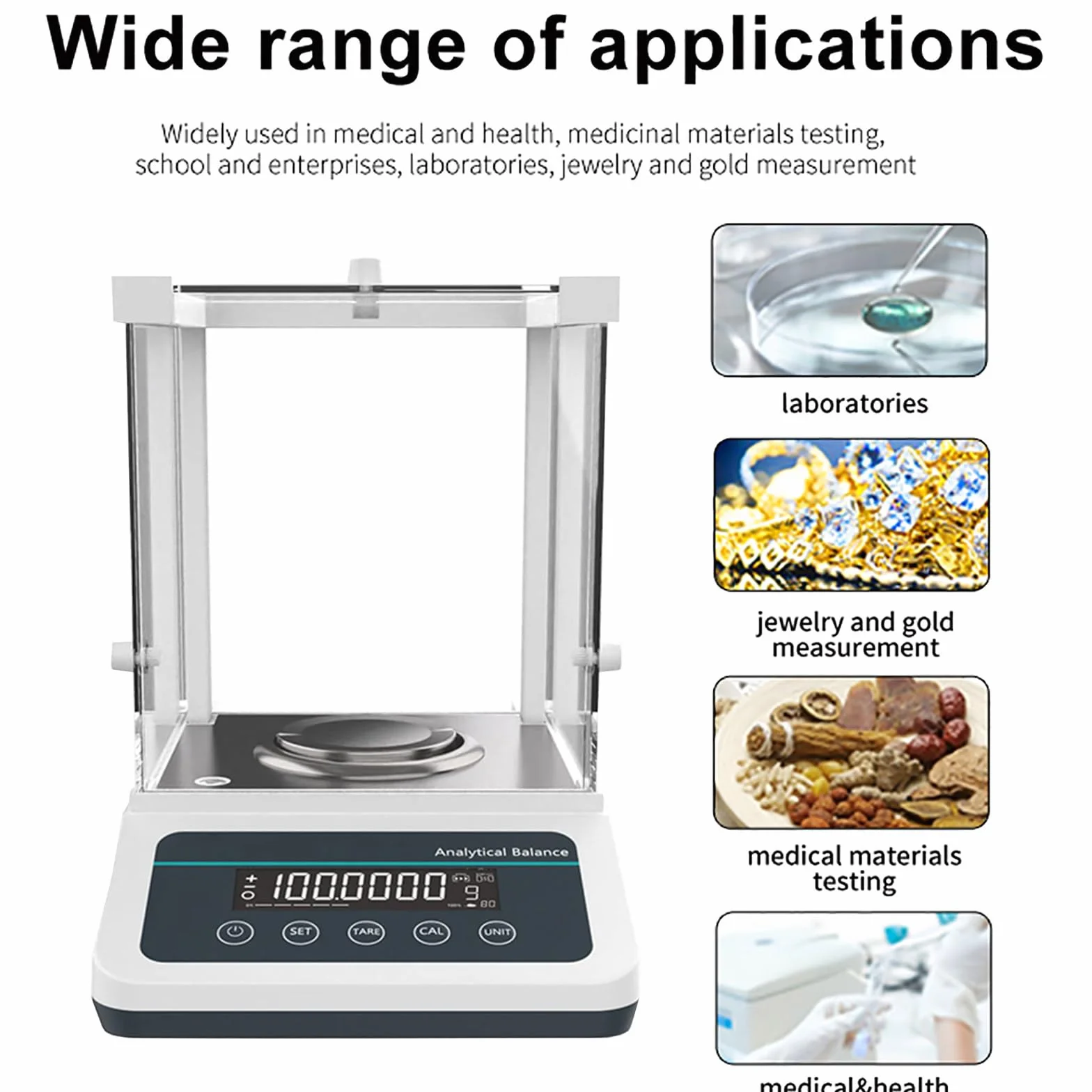 Bilancia Analitica da 100g-220g, Bilancia Digitale da Laboratorio Ad Alta Precisione 0.0001g (0.1mg), Calibrazione Automatica, Display A LED, per Cucina Farmaceutica, Medica, Domestica,100g