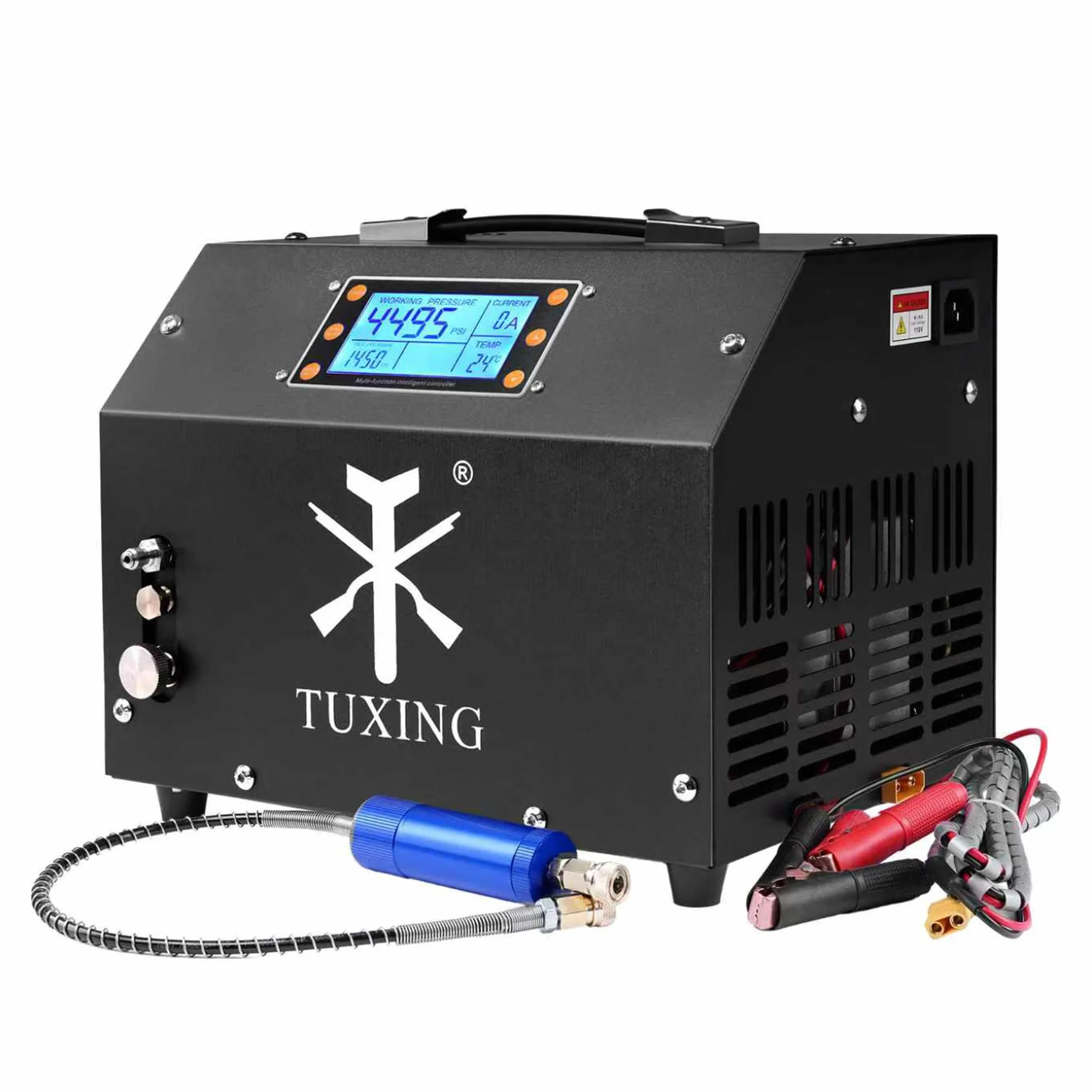 TUXING PCP compressore d'aria 4500Psi, display LCD, Auto-Stop compressore ad alta pressione, dotato di sistema di raffreddamento ad acqua, immersioni subacquee serbatoio Pcp fucili ad aria carica 220V