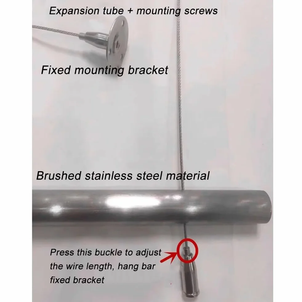 Appendiabiti da soffitto in acciaio inox altezza regolabile