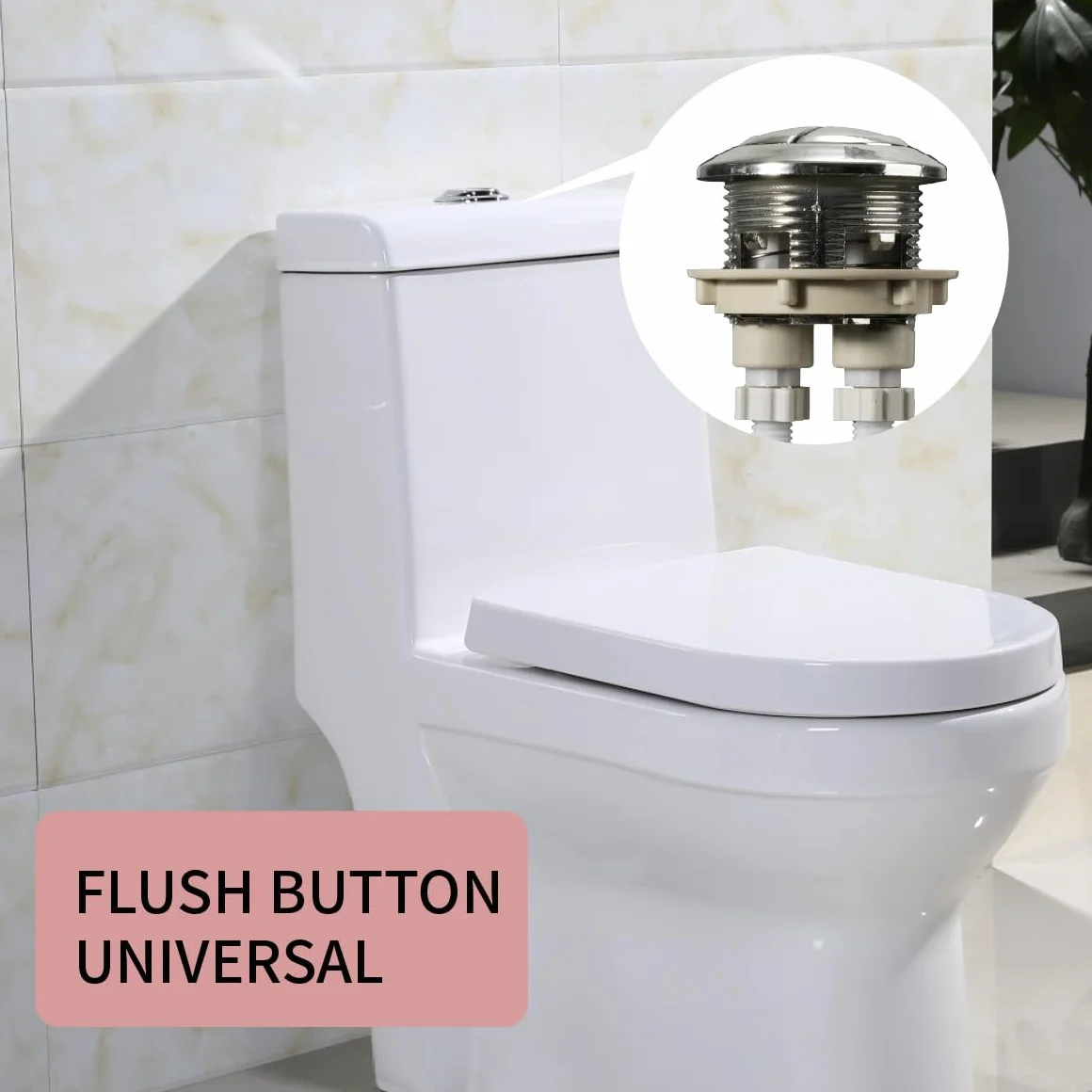 Pulsante Universale per Scarico WC 40 mm, Doppio Scarico, Diametro 37-44 mm