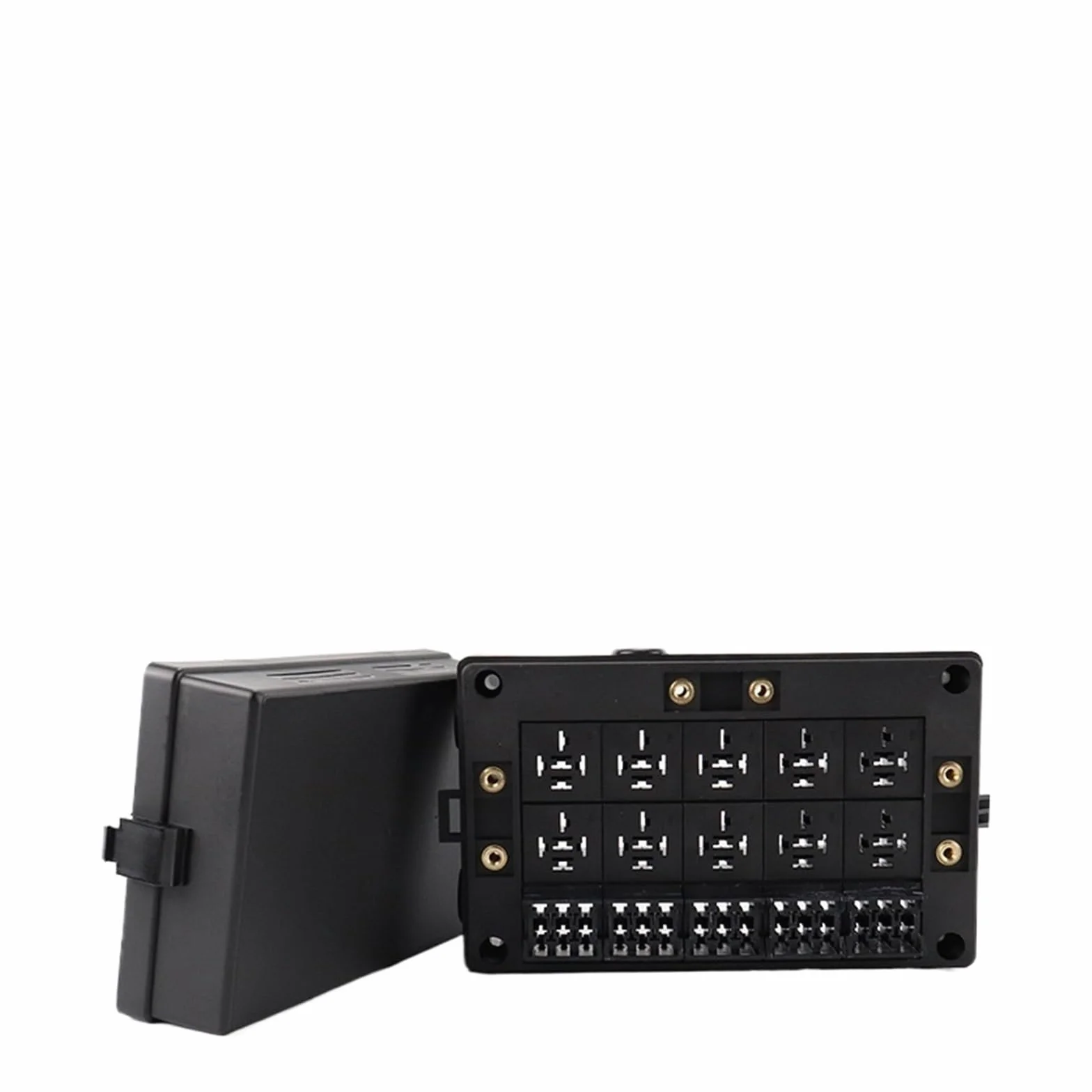 Scatola portafusibili for Auto a 10 Vie Fai da Te, Scatola relè multivia Impermeabile, Piccola Scatola di Controllo for Auto(Equipped with 12V Four Pin Relay)