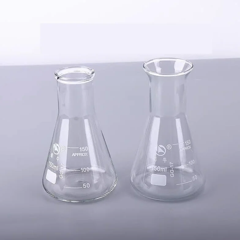 Beuta Erlenmeyer in Vetro Borosilicato 3.3 Graduata Collo Stretto o Bocca Larga Resistente al Calore Vetreria da Laboratorio 50–5000ml(Flared mouth 5000ml)