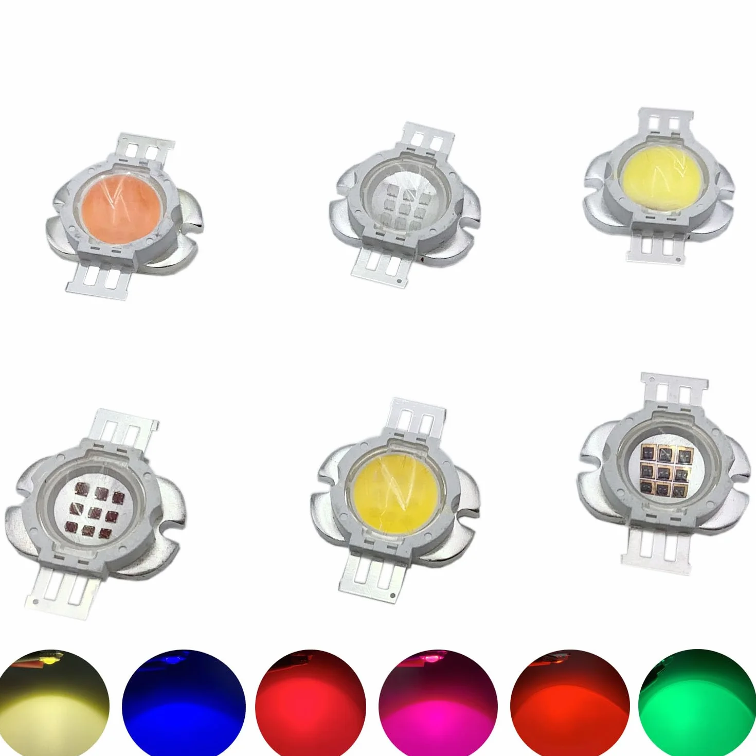 Chip LED ad alta potenza, 10 W, rotondi, 80, 90, lente ad angolo, rosso, verde, blu, UV, 365 nm, 395 nm, diodo COB SMD, 45 mil, per fari LED, 10 pezzi (UV 395-400 nm)