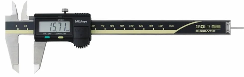 Mitutoyo 500-184-30 Calibro digitale ABS AOS CD-15APXR, 0-150 mm | 0,01 mm, origine memorizzata, batteria 18.000 h