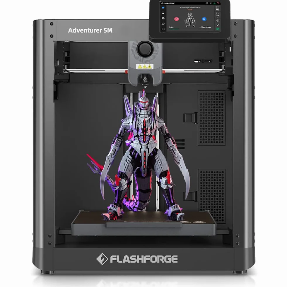 FLASHFORGE Adventurer 5M Stampante 3D, Totalmente livellamento-Auto Max 600mm/s, 280℃ Ugello a Sgancio Rapido, Struttura CoreXY per Qualità di Stampa Superiore, Principianti & Esperti Scelta Prima