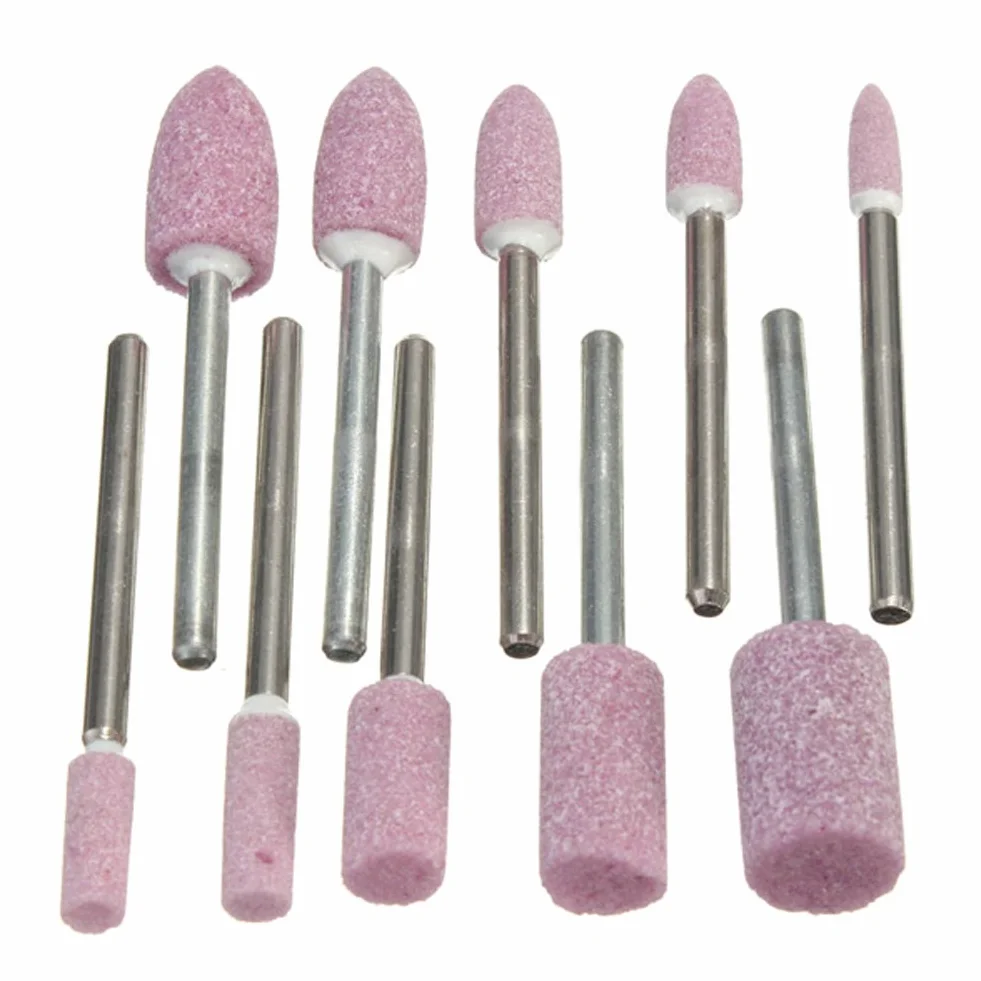 10 pezzi 1/20,3 cm rosso abrasivo montato pietra rotante strumento di macinazione mola