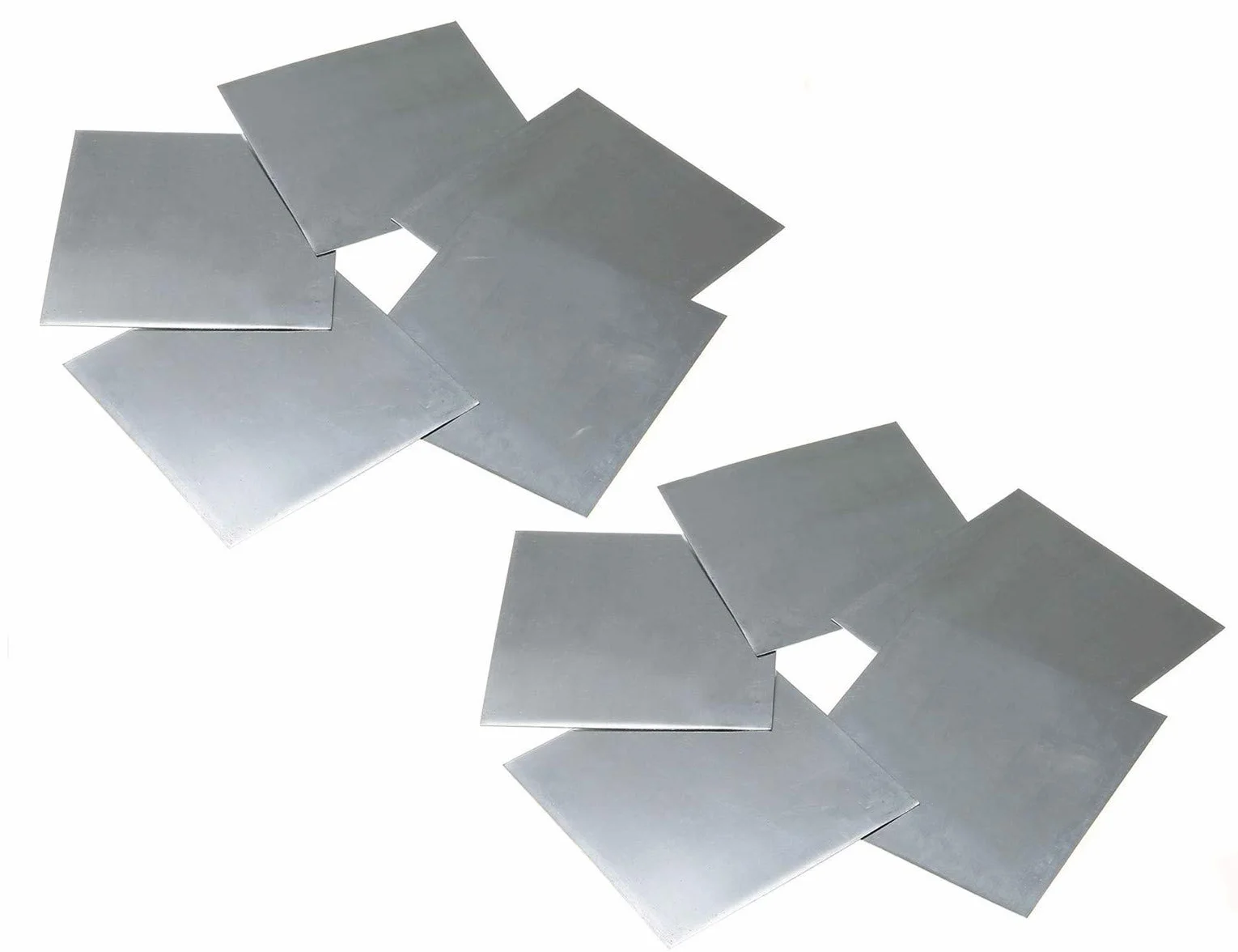 10 Lastre di Zinco Puro al 99,9% Ad Alta Purezza, 100 x 100 x 0,2 mm, 140 x 140 x 0,2 mm, per Laboratorio Scientifico