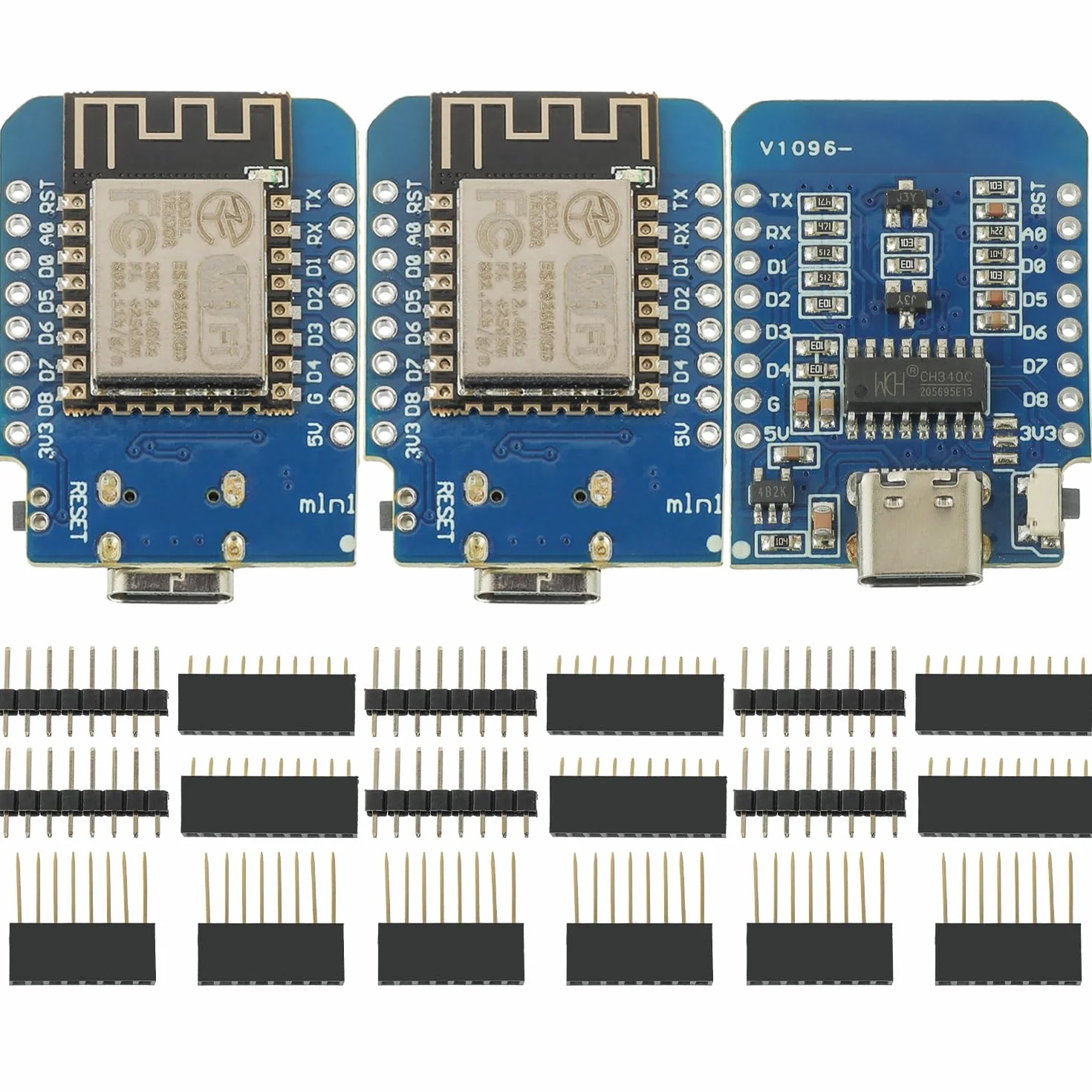 3 Pezzi ESP8266 Scheda di Sviluppo Mini ESP8266-12F NodeMCU Modulo WiFi Chip Interfaccia Type-C Compatibile con Arduino