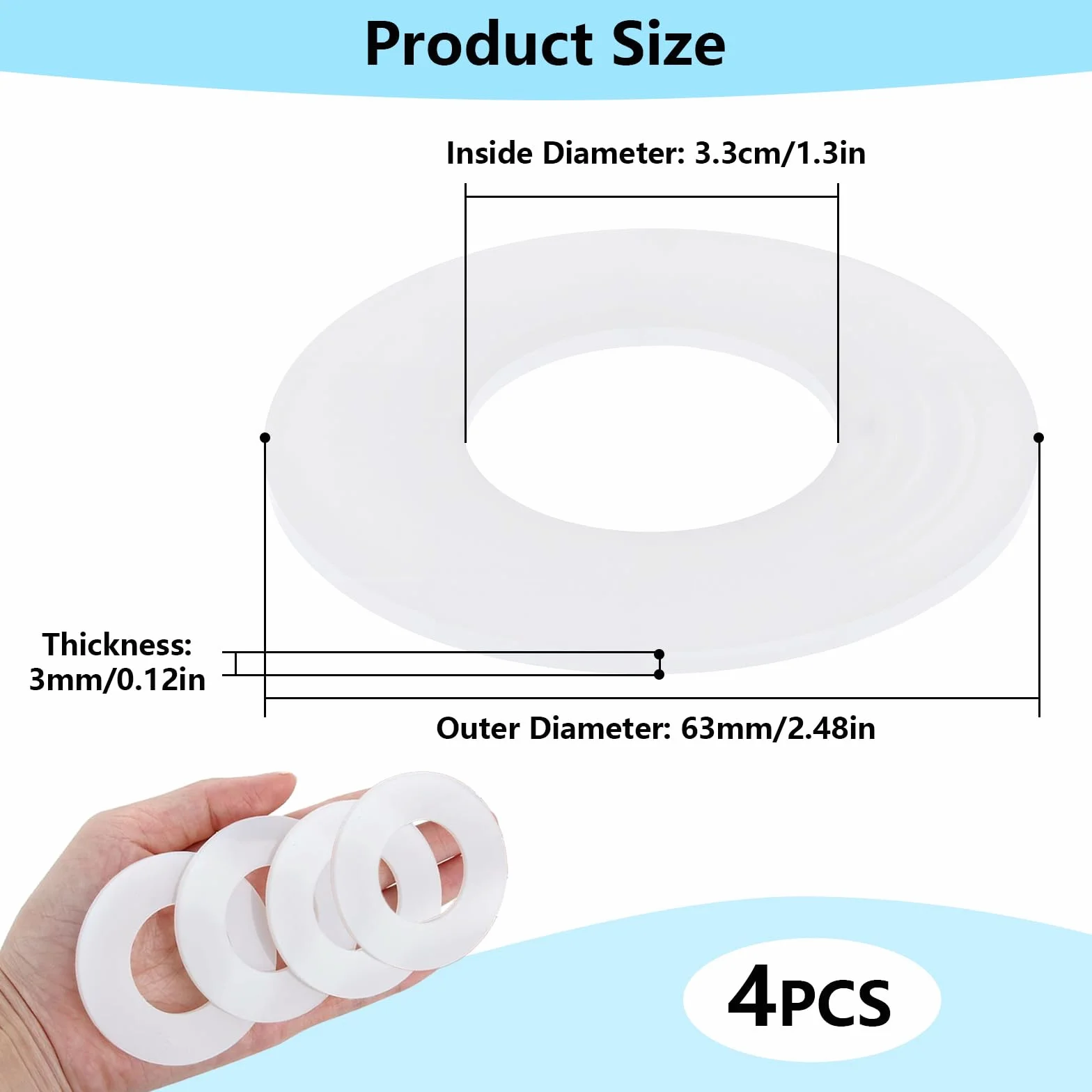Anello di Tenuta per Valvola di Scarico WC Geberit 816.418.00.1 Guarnizione Silicone Bianco 4 Pezzi