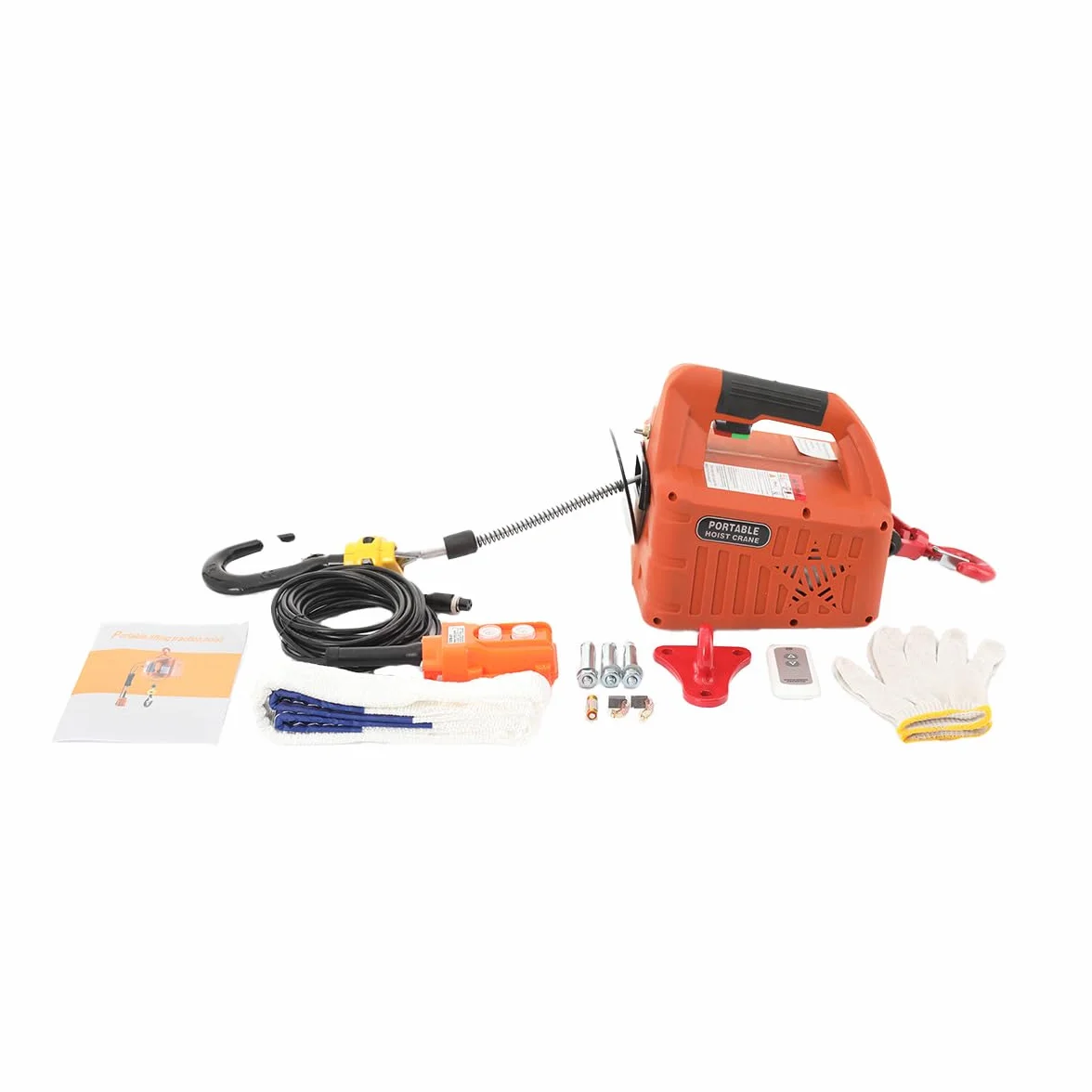 Paranco Elettrico Portatile Carico 500 kg, 3 in 1 Paranco Elettrico con Telecomando Senza Fili 7,6 m/25ft, 1500W Verricello Elettrico Gru di Sollevamento