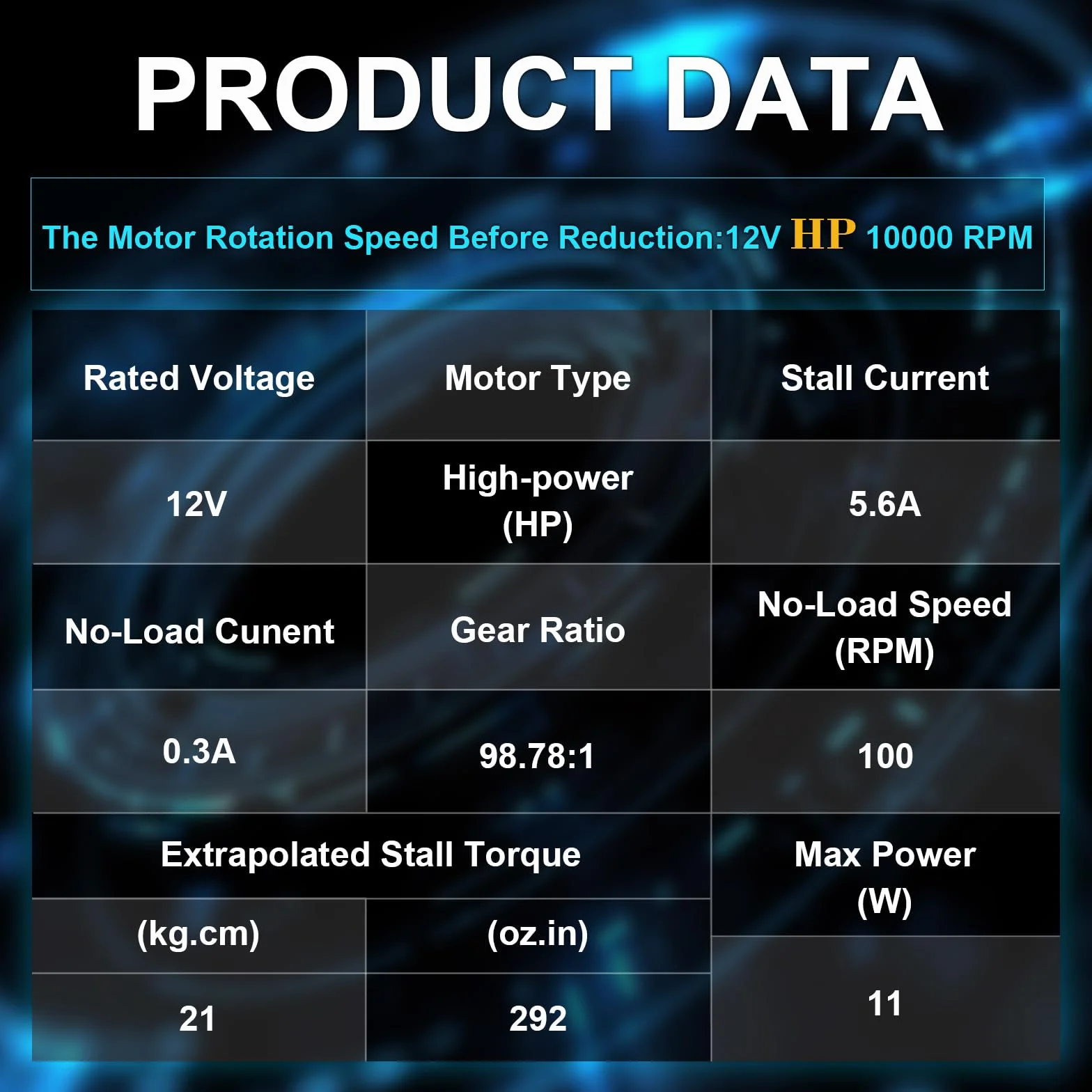 CQRobot 98.78:1 HP Metal DC Geared Motor 25Dx68.5L mm 11W 12V 48 CPR Encoder 100 RPM 21 kg.cm D-Shaped Output Shaft 4 mm