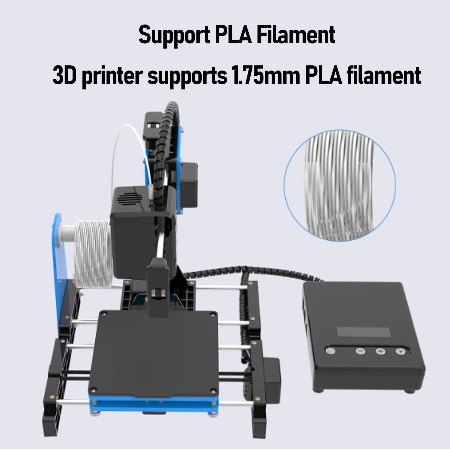 Mini Stampante 3D per Principianti, 10-40 mm/s Macchine da Stampa 3D con Filamento PLA da 1,75 MM, Stampante 3D Supporta Stampa con un Clic del Mouse, Dimensioni di Stampa 100 x 100 x 100 mm