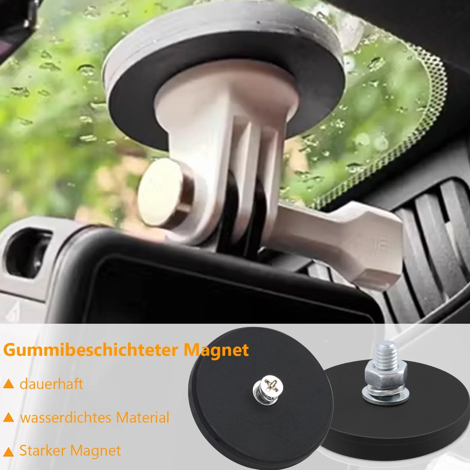 Magneti al neodimio gommati Ø 66 mm M6, 30 kg, 4 pezzi