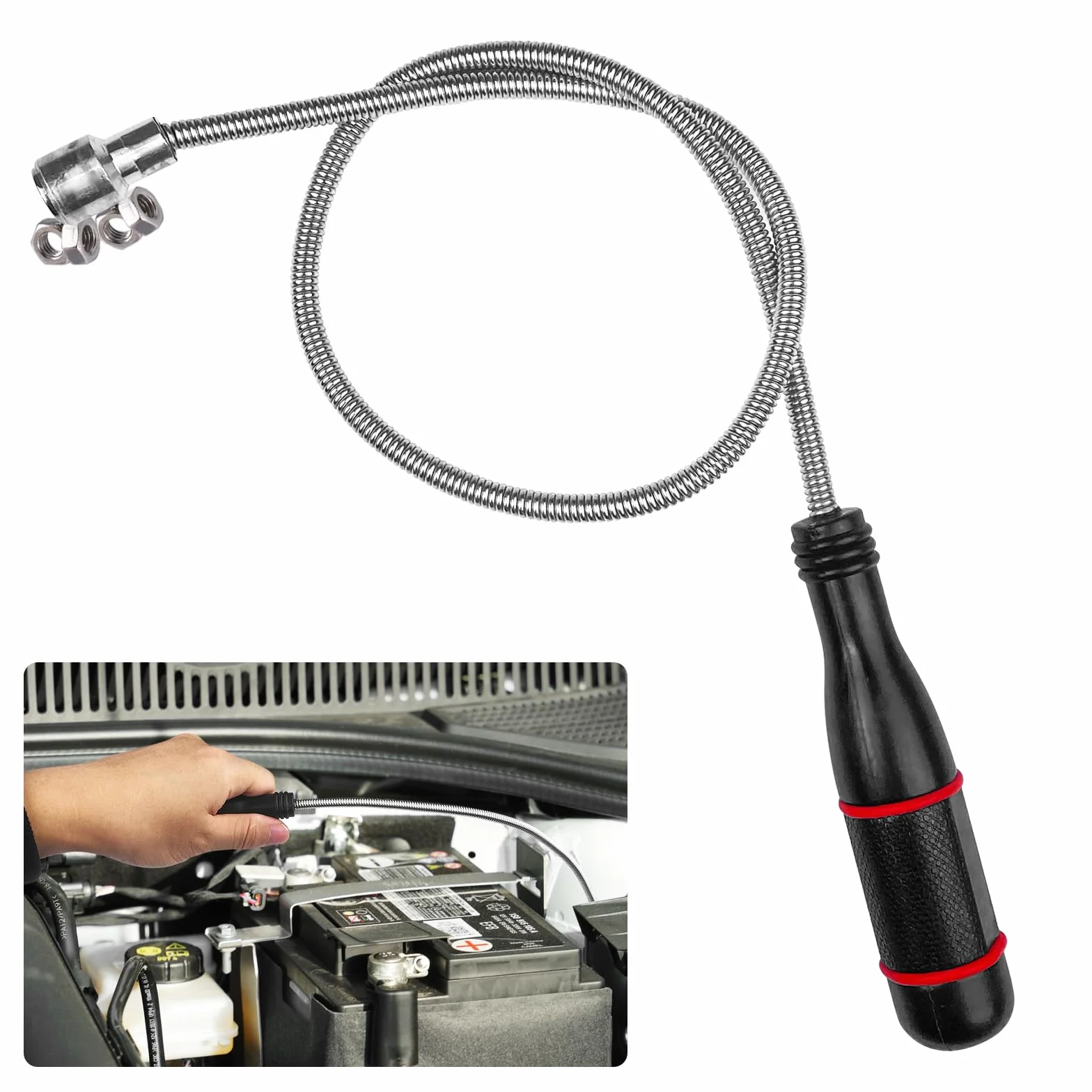 Lectorias Asta Calamita Flessibile 60CM, Strumento di Pickup Magnetico per Raccolta di Bulloni e Oggetti Metallici