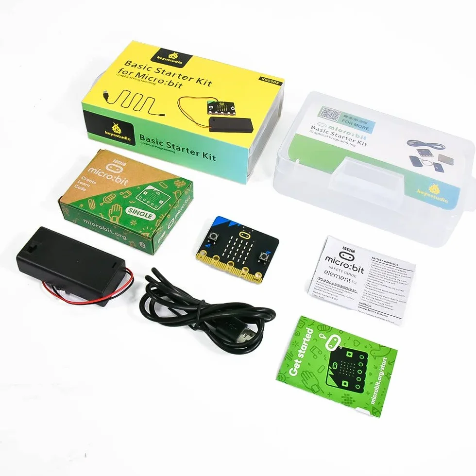 KEYESTUDIO BBC micro:bit V2 Development Board, blocchi e codice MicroPython, tutorial dettagliato, progetti di esempio, kit micro bit V2.2