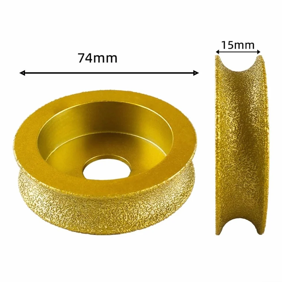 Mola a testa tonda brasata sottovuoto 74 x 20 mm per l'uso su superfici dure in pietra e vetro in lavori di costruzione (15 mm)