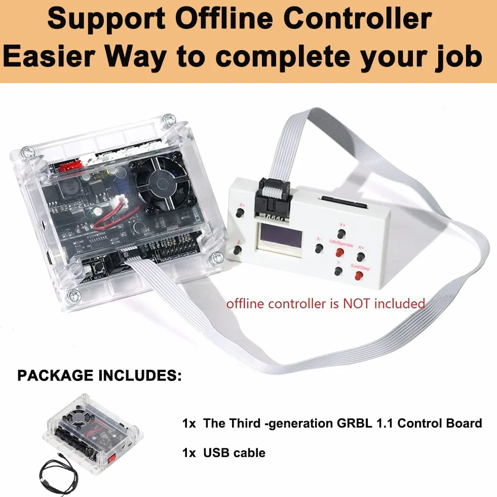 Scheda di controllo GRBL 1.1 migliorata con ventola di raffreddamento connessione USB controller offline per macchina per incisione CNC 1610/2418/3018 fai da te 3 assi