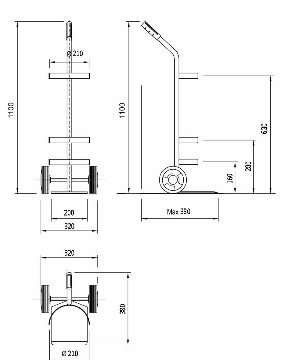 ART032B Carrello Porta Bombole Lt. 15/20