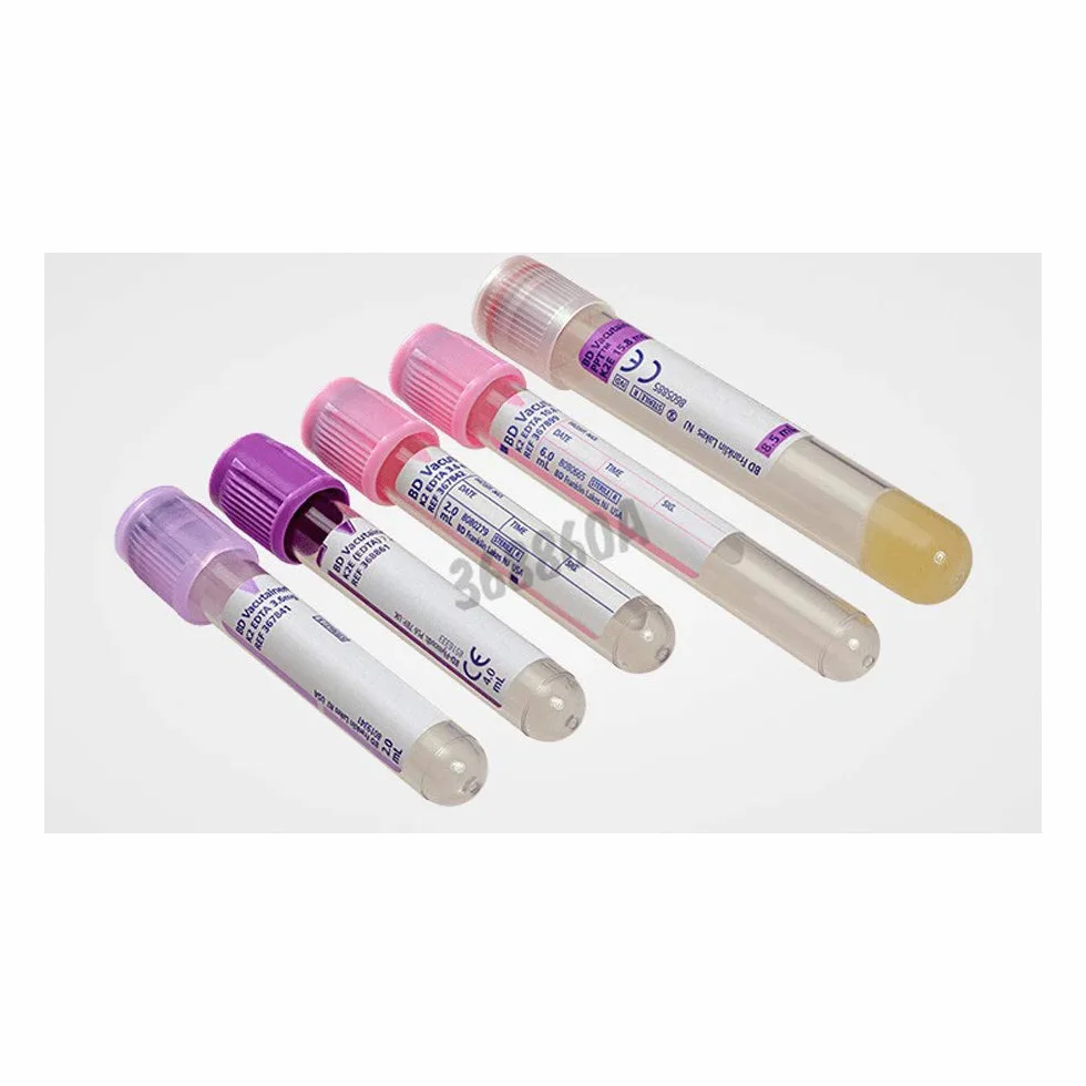BD Medical 368860 Vacutainer PET tubo per ematologia (tubo K3 Edta) tappo viola traslucido etichetta carta, 4 ml, lotto di 100