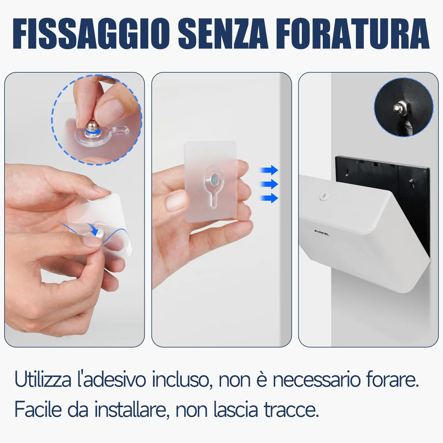 AIKE Dispenser Carta Asciugamani da Parete per Z-Fold 25,3 x 8 cm 200 Fogli
