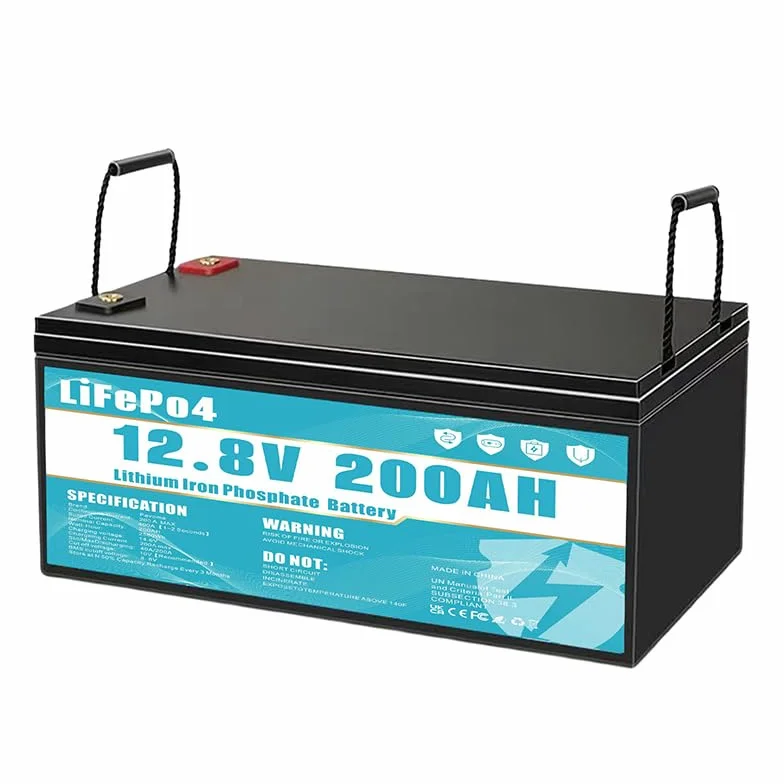 Batterie Ricaricabili,LiFePO4 Batteria da 12V 200Ah al litio ferro fosfato, dotata di BMS da 200 A, durata superiore a 8 anni, adatta per campeggio,alimentazione di emergenza, ecc.