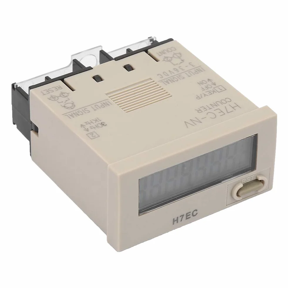 H7EC NV Contatore Elettrico Digitale Totalizzatore DC 3-36V LCD 8 Cifre