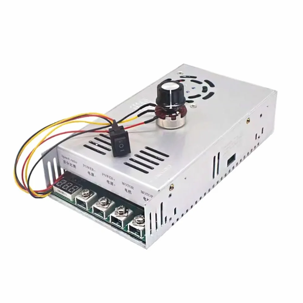 Regolatore di velocità del motore CC ad alta potenza da 200 A con controllo bidirezionale, regolazione 0-100% tramite potenziometro, motori CC spazzolati (12-48 V)