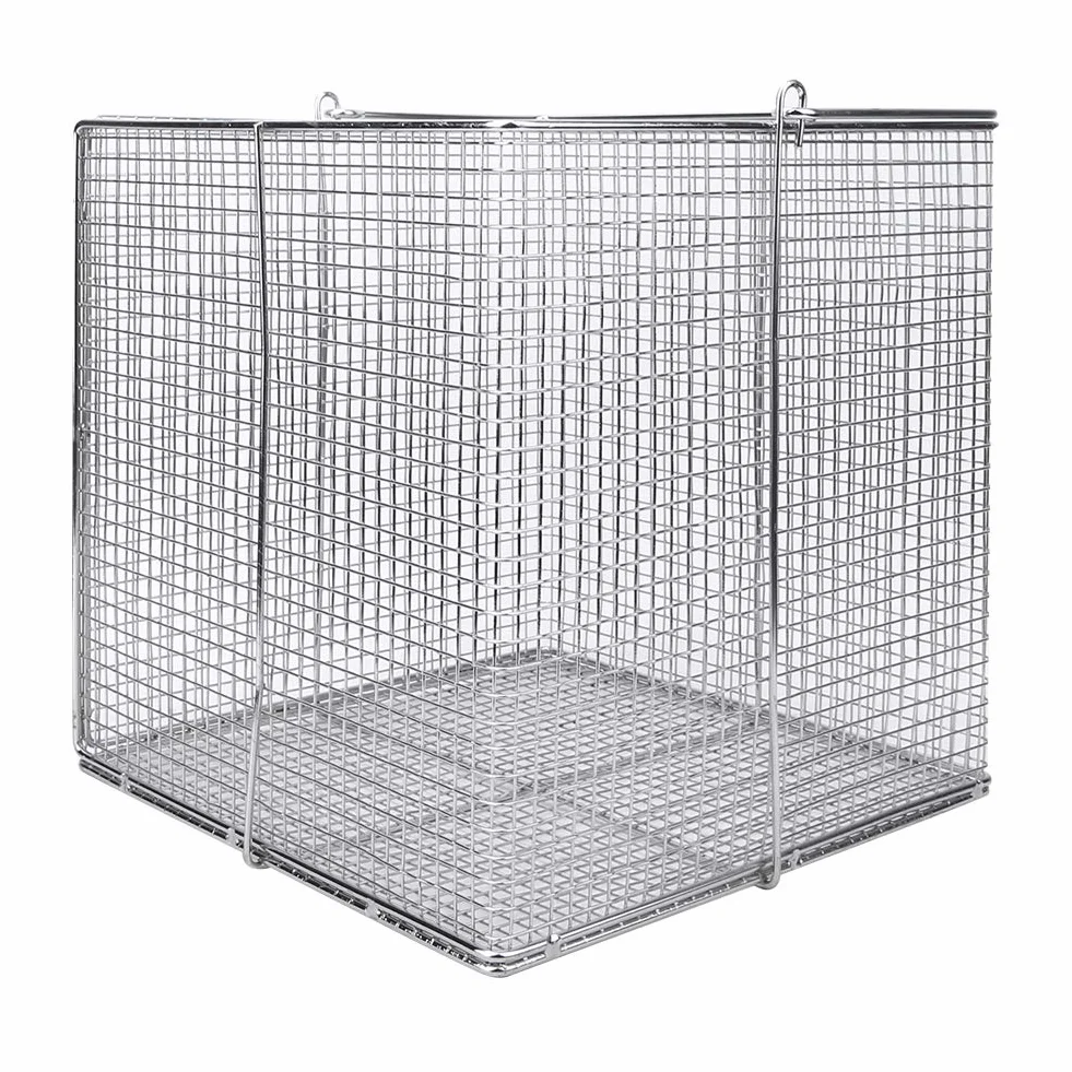 Atyhao Cestello per la Pulizia Universale, per cestello in Acciaio Inossidabile per Strumenti di Pulizia con per Laboratorio(Quadrato 200x200x200mm)