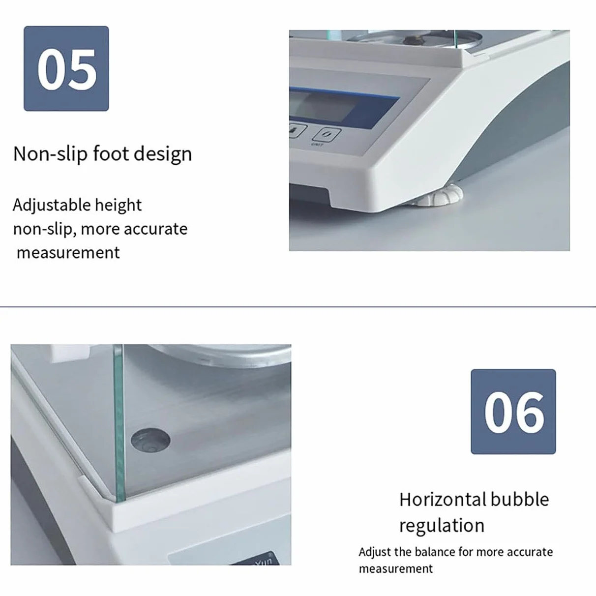 Bilancia analitica ad alta precisione, bilancia da laboratorio di precisione LCD 0,0001 g Bilancia digitale con parabrezza, bilancia con calibrazione esterna automatica, interfaccia RS-232, 220 g/0,
