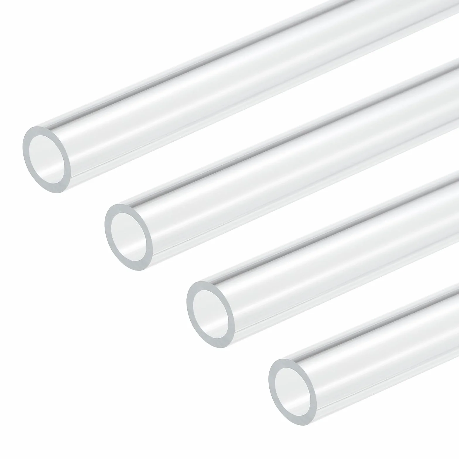 DMiotech 4Pz Tubo in Plastica Rigida di Acrilico Trasparente 10mm x 14mm (3/8" x 9/16") 10" per Tubi Acqua Acquario, Sistemi di Raffreddamento ad Acqua, Idraulica