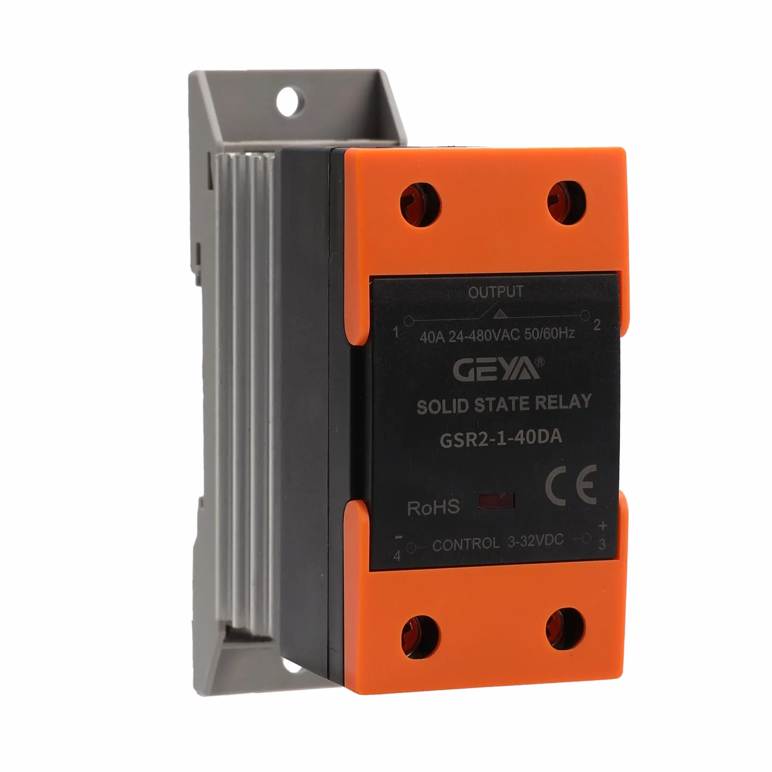 GEYA Relè a stato solido with Radiator DC-AC Monofase SSR 40A Din Rail Mount (DC Controllo AC,40A)