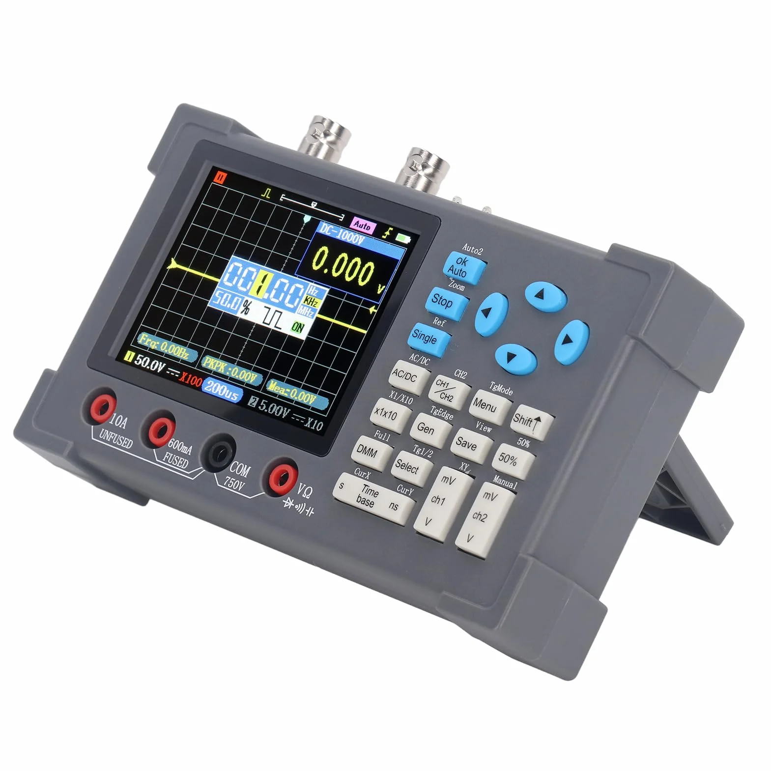 Oscilloscopio digitale 3 in 1, DSO3D12, oscilloscopio a 2 canali, multimetro e generatore di segnale, larghezza di banda 120 MHz, frequenza di campionamento 250/s, display IPS da 3,2 pollici, design