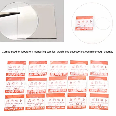 Lenti in Vetro per Orologio, 15 Pezzi, 26-33mm, Vetro Minerale Convesso Posteriore Concavo, Accessori Riparazione Orologi DIY