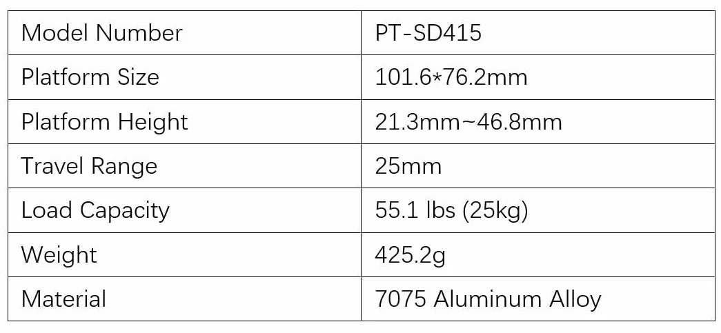 Fase di sollevamento fine PT-SD415 del laboratorio manuale di Jack di forbici dell'asse Z