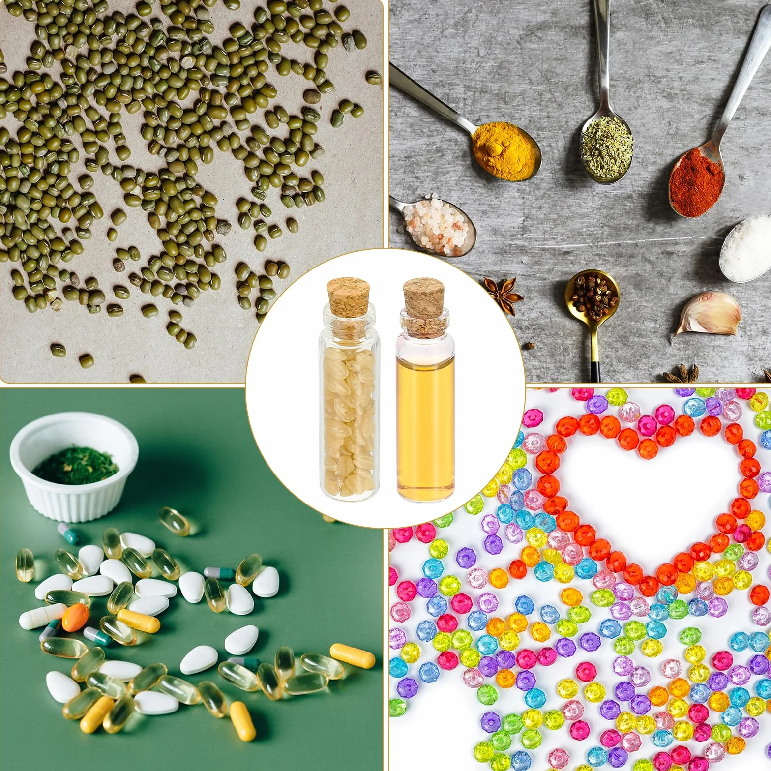 PATIKIL 3ml Piccole Bottiglie di Vetro Vial, 20Pcs Mini Bottiglie Trasparenti Vetro Barattoli Vuoti con Tappi di Sugo per Polvere Crema Artigianato