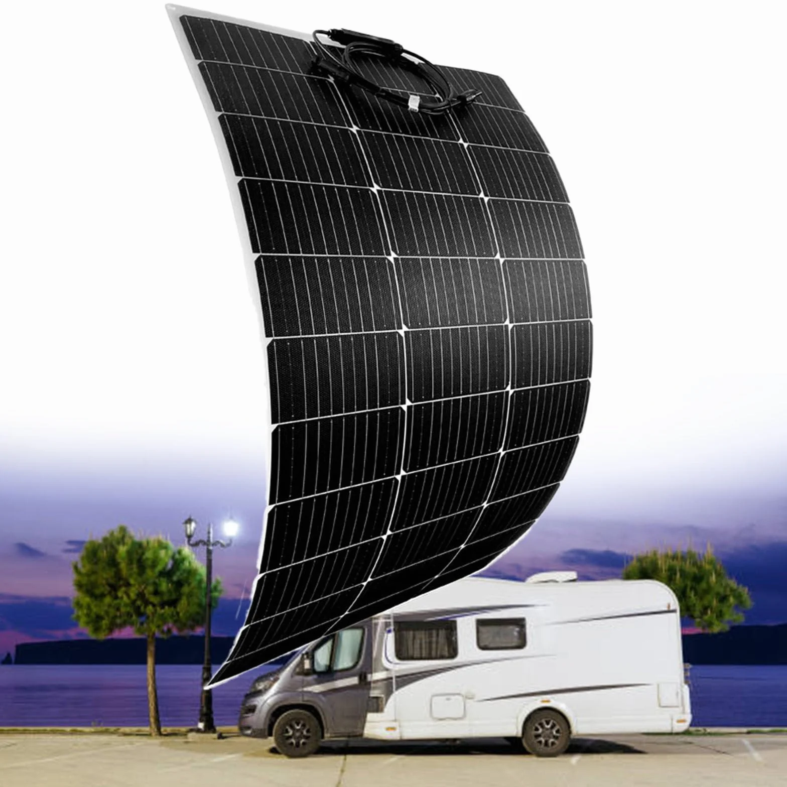 Pannello solare flessibile 150W/200W Semi-flessibile pieghevole 36V monocristallino Off-Grid for camper cabina cabina auto e roulotte camper barca(150W)