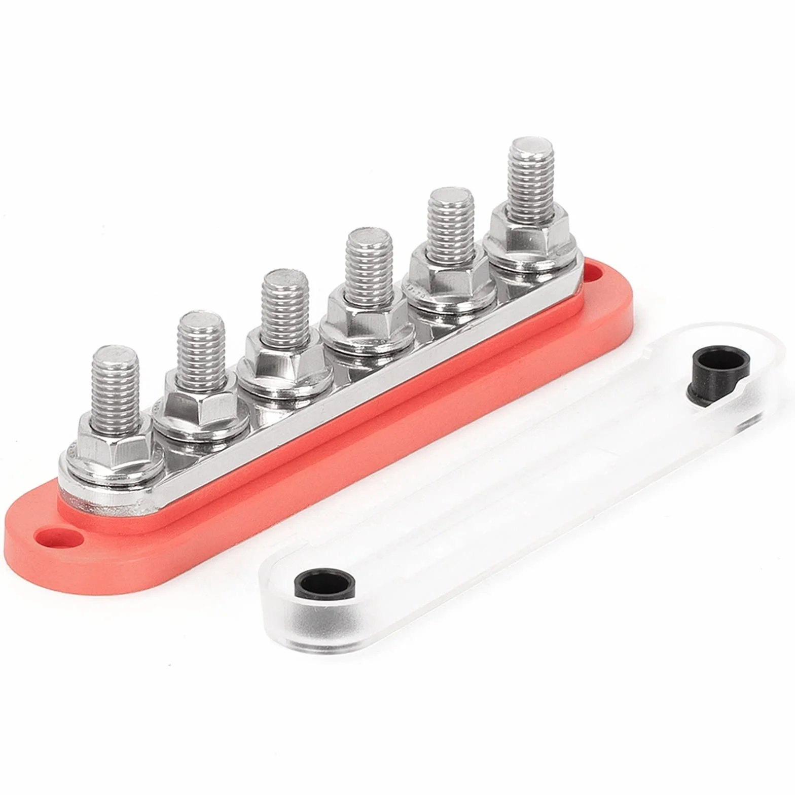 Barra di distribuzione negativa 300A Blocco di distribuzione 12V Morsetti terminali M10 Barra collettrice di Terra positiva 48V CC for Barca Auto automobilistica 1 Pezzo (Color : Red Color)