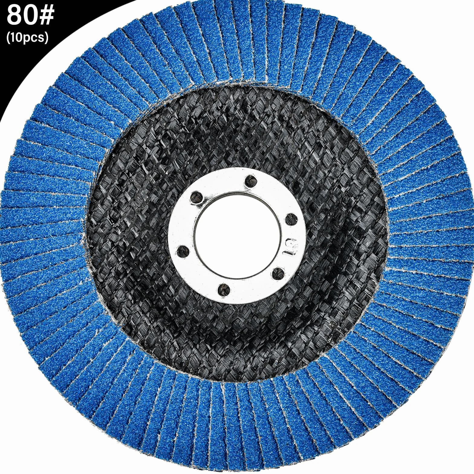 10 Pezzi Dischi Lamellari ø 125 mm x 22.2 mm Disco Lamellare Grana 80 Dischi Abrasivi per Acciaio Inossidabile Metallo e Legno, Blu