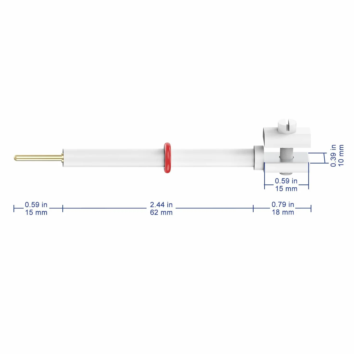 Labasics Sostegno Elettrodo in Titanio PTFE, Morsetto Elettrolisi per Campioni Solidi, Morsetto Conduttivo con Lamina di Titanio ad Alta Purezza 10 x 15 mm e Corpo in PTFE