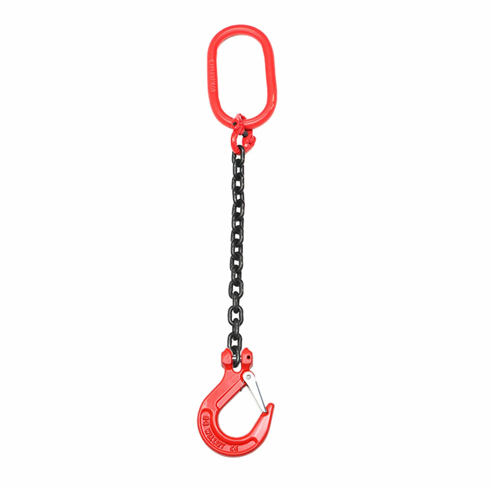 Cinghia di sollevamento a catena a gamba singola, capacità 1/3/5 t, con ganci per appendere la catena di sollevamento, ingranaggio resistente per resistenza industriale