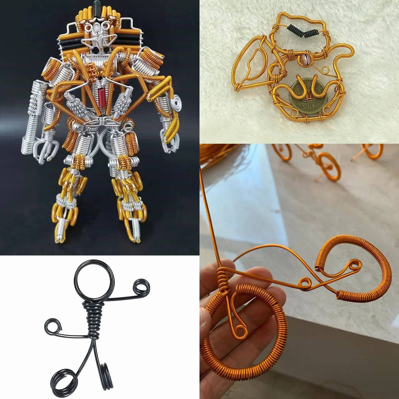 POPOYU Filo di alluminio da 50 m, 1 mm, filo per fai da te, sottile, scultura, filo di alluminio, per lavori di bricolage, sculture fai da te, colore nero