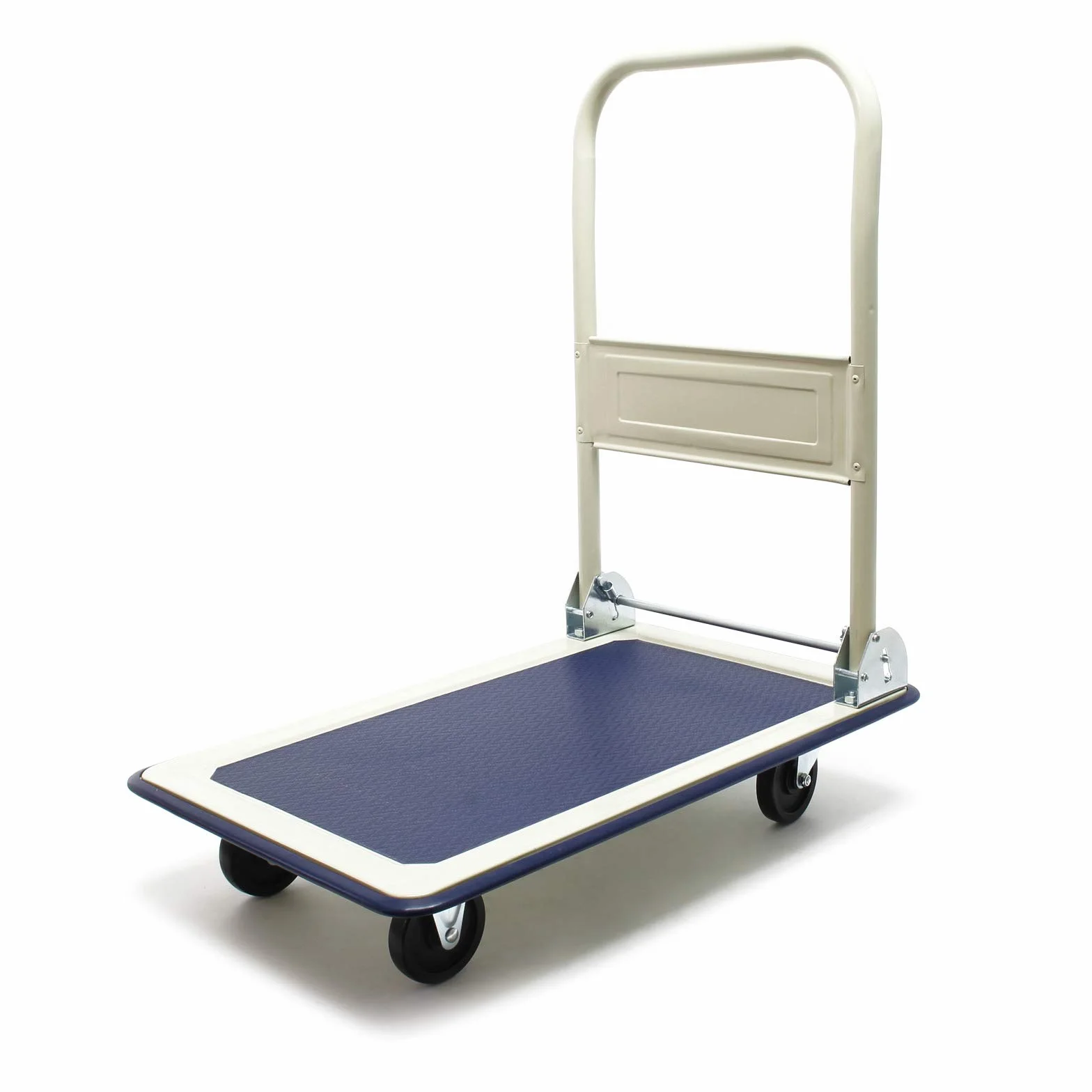 Carrello a pianale da magazzino max 300 kg con manico pieghevole