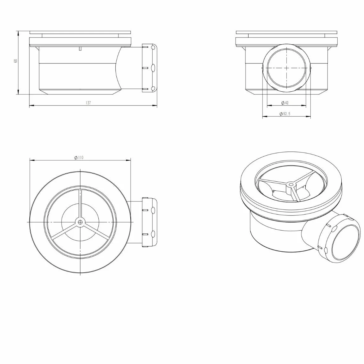 Kiamami Valentina Piletta Piatto Doccia Plastica 110mm H68