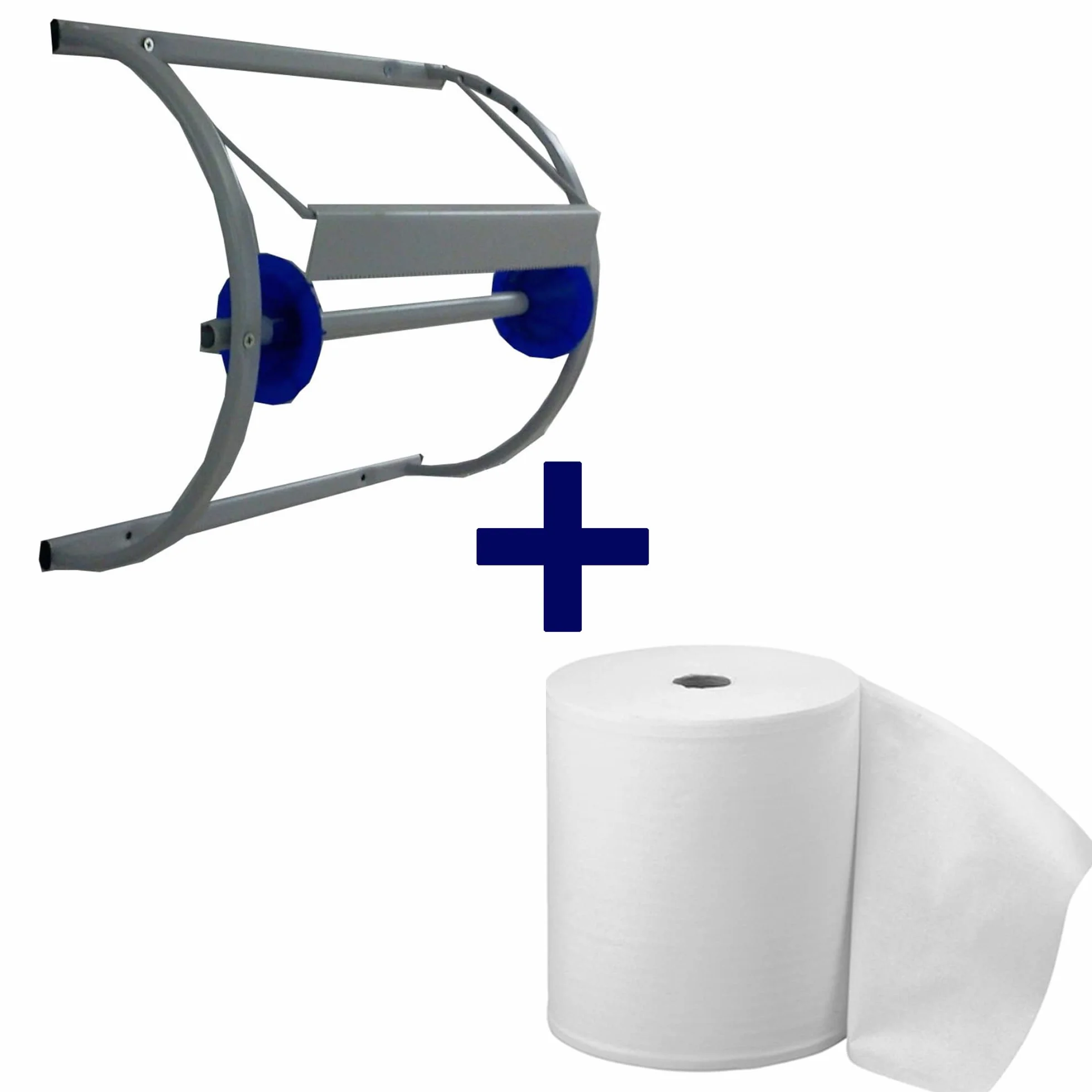 Tecnokit Dispenser portarotolo industriale da muro acciaio verniciato alluminio bobina 500 strappi 29 cm 38x35x18h