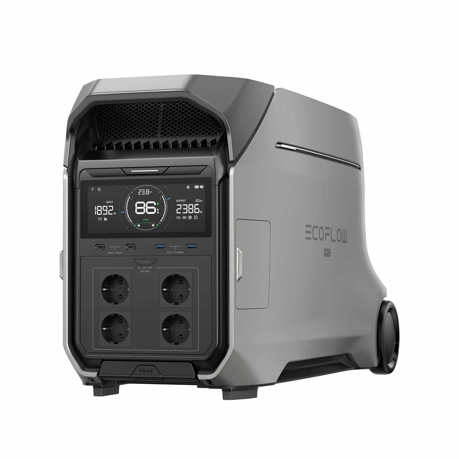 ECOFLOW Centrale elettrica portatile DELTA Pro 3, batteria LFP 4096Wh, espandibile 12kWh, uscita CA 4000W